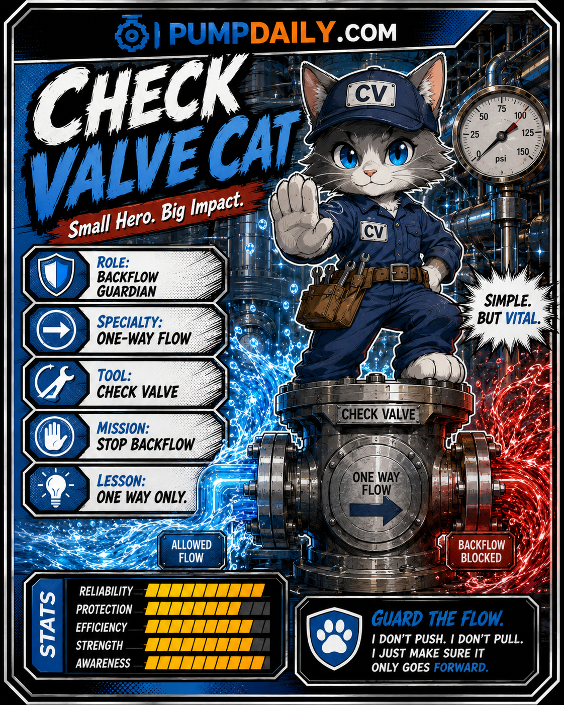 Check Valve Cat character card
