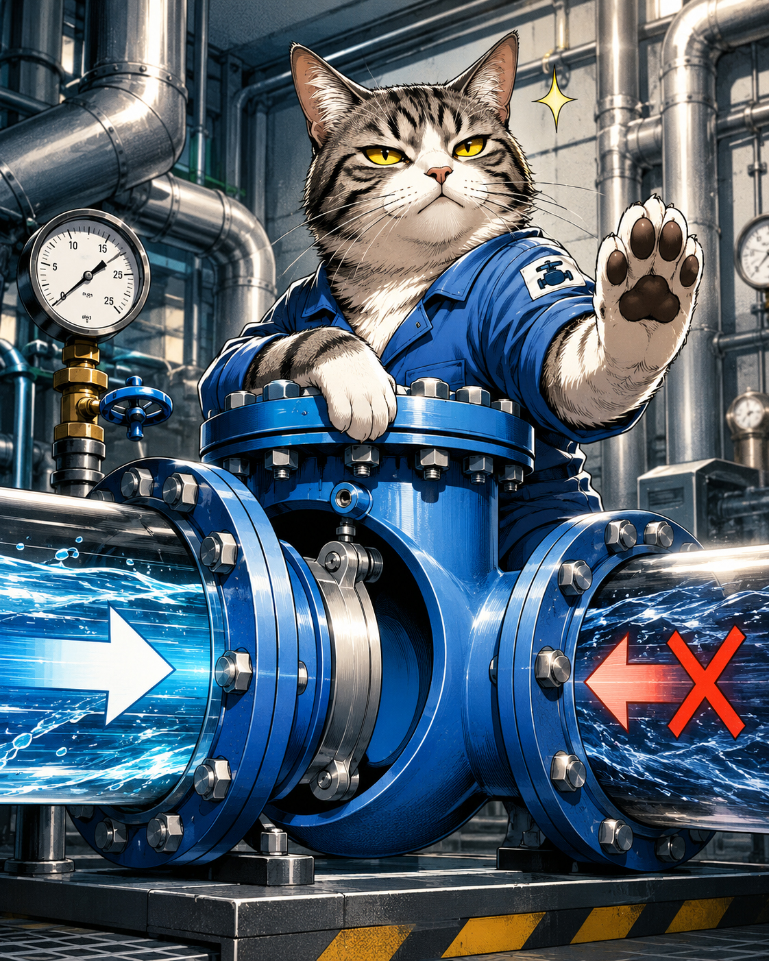 Check Valve Cat stopping reverse flow in a sump pump discharge line